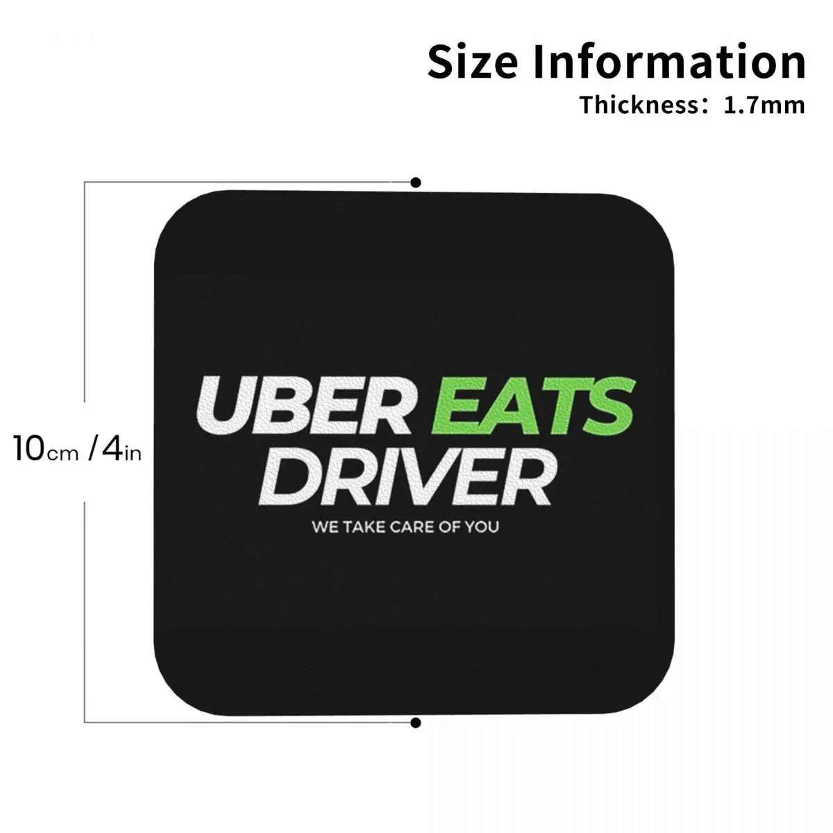 Uber Eats Driver Logo توصيل الطعام سائق الوقايات المطبخ المفارش كوب عازل القهوة الحصير أدوات المائدة منصات مجموعة من 4