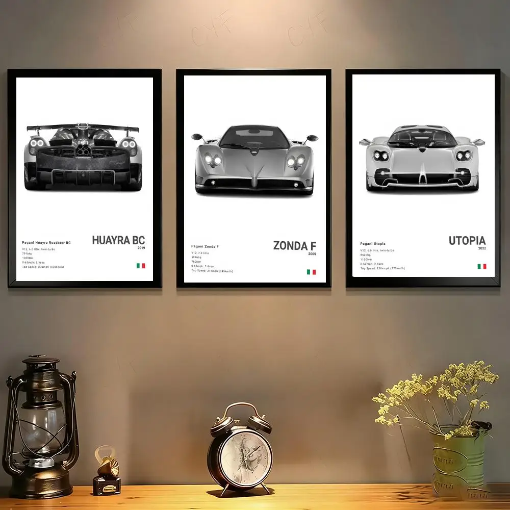 Poster  HD art sticky wall waterproof home living room bedroom bar aesthetic decoration S-Supercar Bugatti