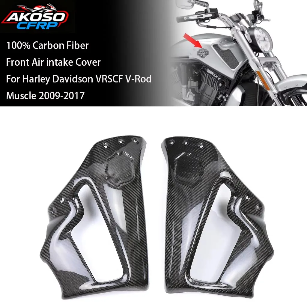 

Motorcycle For Harley Davidson VRSCF V-Rod Muscle 2009-2017 100% Carbon Fiber Front Air intake Cover Fuel Tank Side Panels Guard