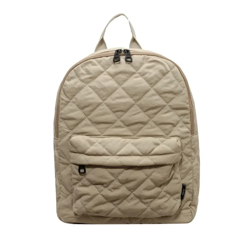 Simple and Fashionable Puff Grid Large-capacity Backpack Autumn and Winter Light Commute Casual Versatile Niche Backpack Women