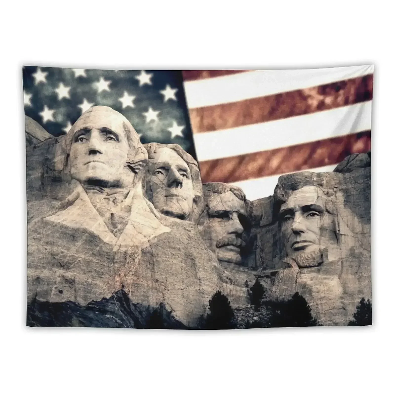 Patriotic Mount Rushmore Tapestry Tapete For The Wall Decoration Bedroom Wall Tapestries Tapestry