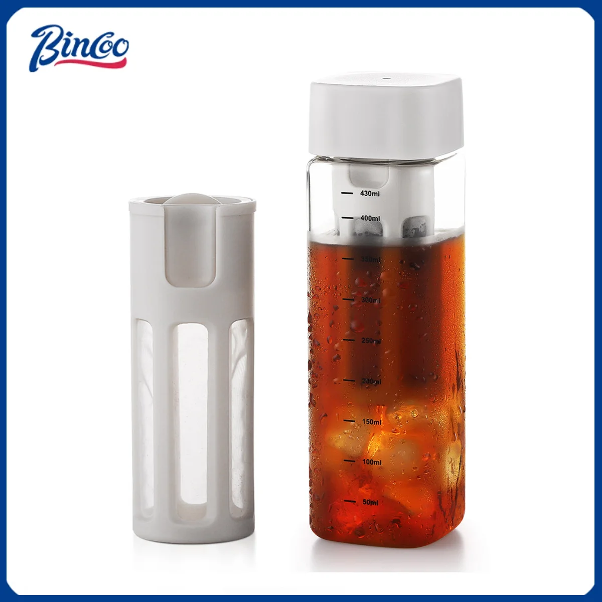 

Bincoo Tritan Food-Grade Cold Extraction Coffee Cup with Filter Cold Extraction Bottle Ice American Home Iced Tea/Coffee Maker