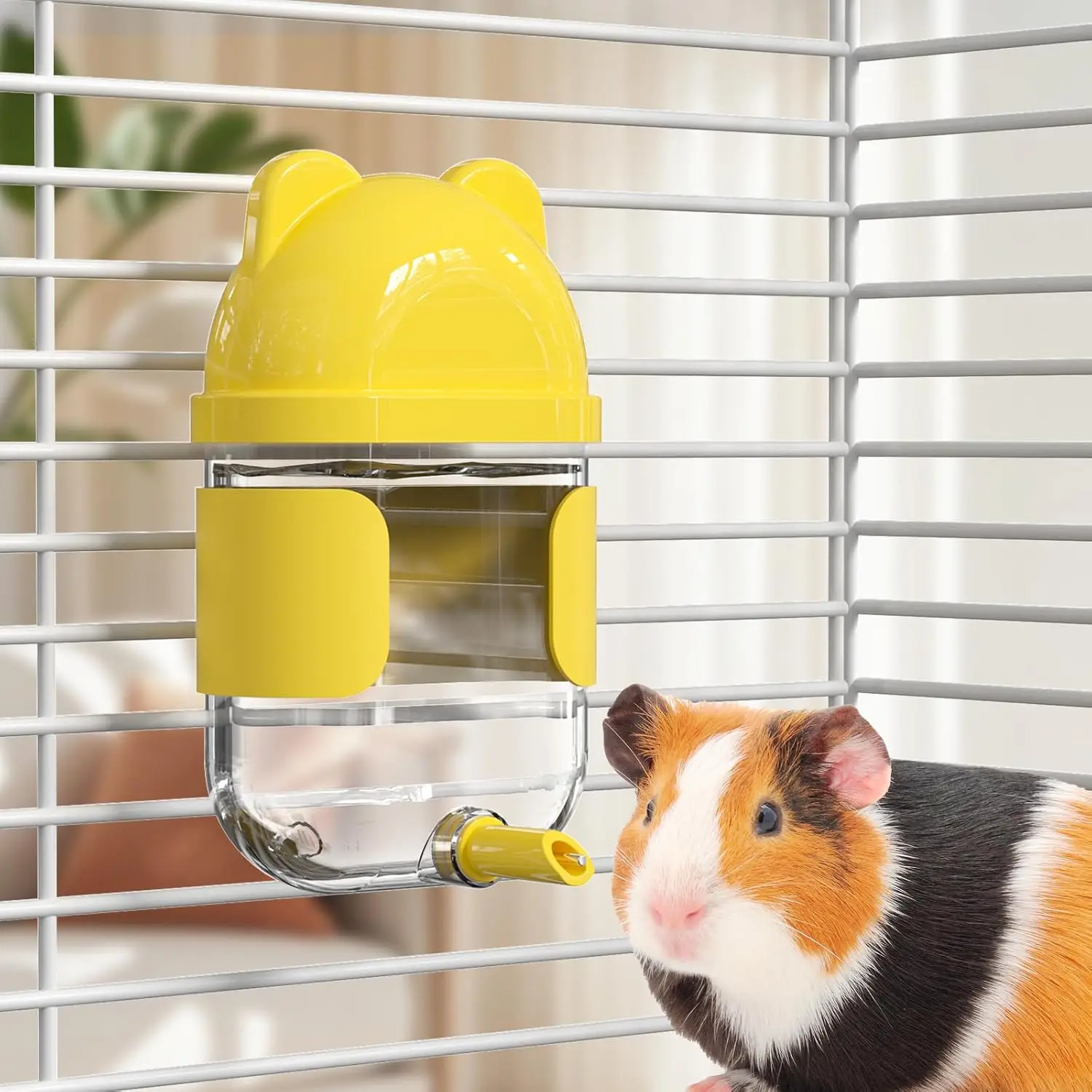 

11 Fl Oz No Mess Hanging Water Dispenser,Leak-Proof Automatic Bird Feeder,Small Animal Water Bottle for Guinea Pigs,Chinchillas