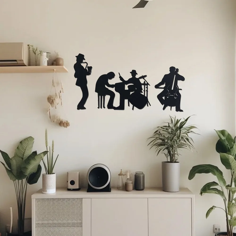 1Set Music Metal Wall Decor Home Interior Jazz Theme Saxophone Hanging Decoration