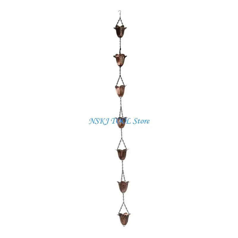 L8RC Strong Iron Rain Chain Decorates Your Garden While Draining Water for Outdoor