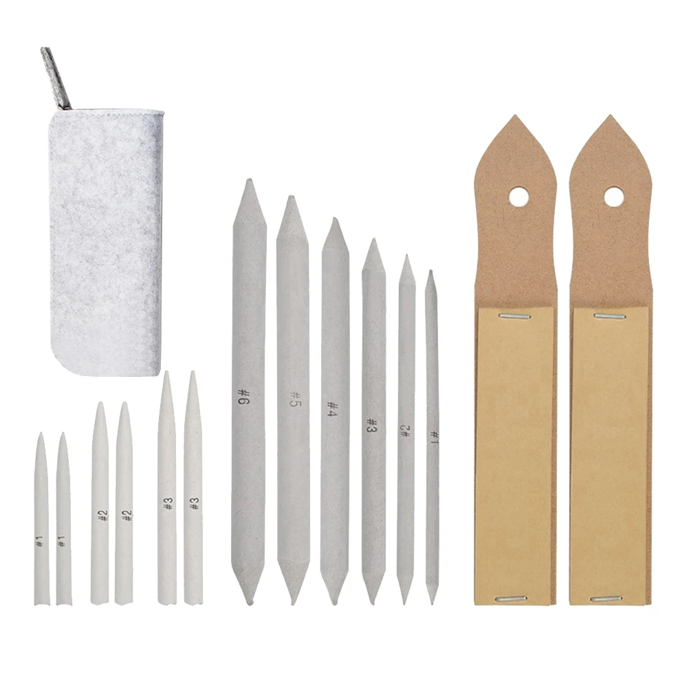

15 Pcs Sketch Correction Pen Set Pencil Sandpaper Pointer Art Drawing Stump Stumps Tortillions Mix Light Grey Student