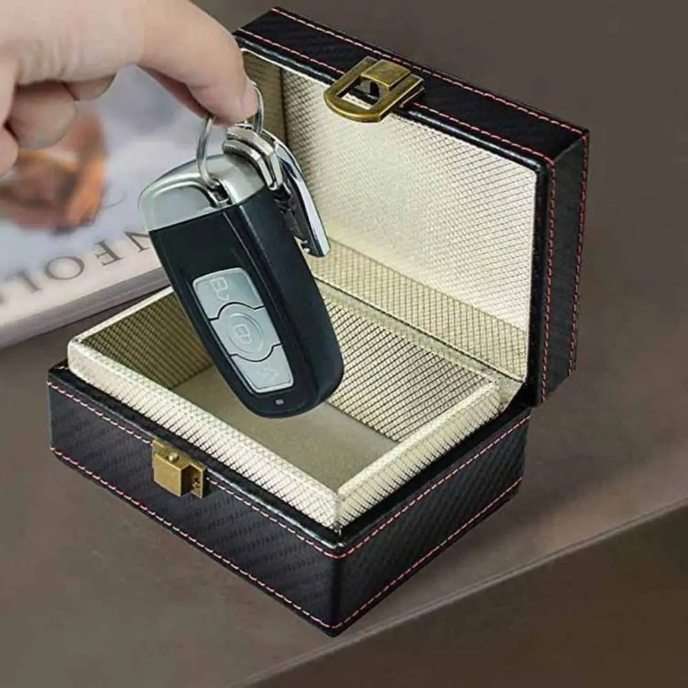 RFID Box Key Fob Protector Faraday Box Anti-Theft Radiation-proof Signal Blocker Safety Black Signal Blocker Cage Mobile Phone