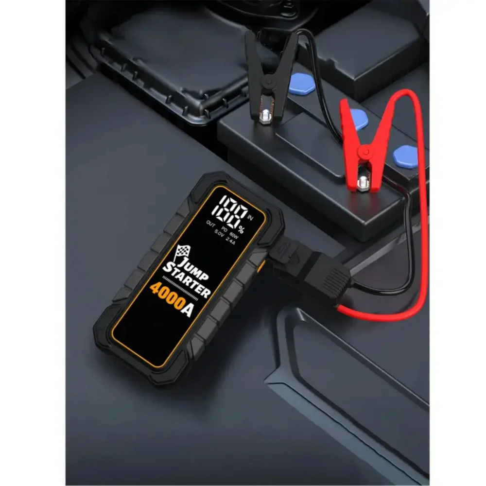 20000mAh 12V Car Battery Jump Starter 4000 Peak Amp USB Fast Charging LED Light