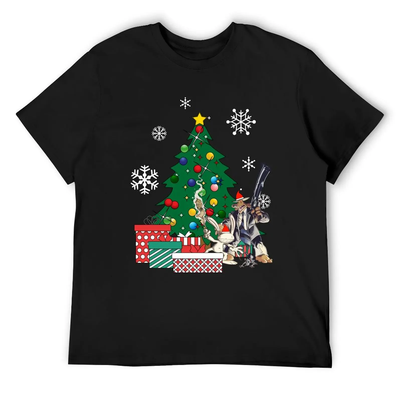 

Sam And Max Around The Christmas Tree T-Shirt essential t shirt sports fans cute tops Anime t-shirt mens cotton t shirts