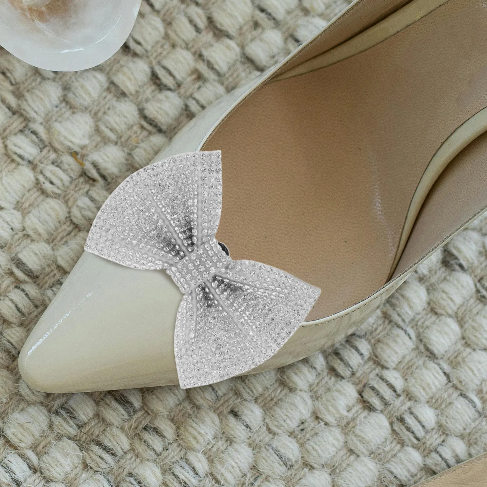 1Pair Removable Crystal Shoe Clips Rhinestone Bowknot Buckle Clips High Heel Decorations Wedding Bridal Shoe Charms
