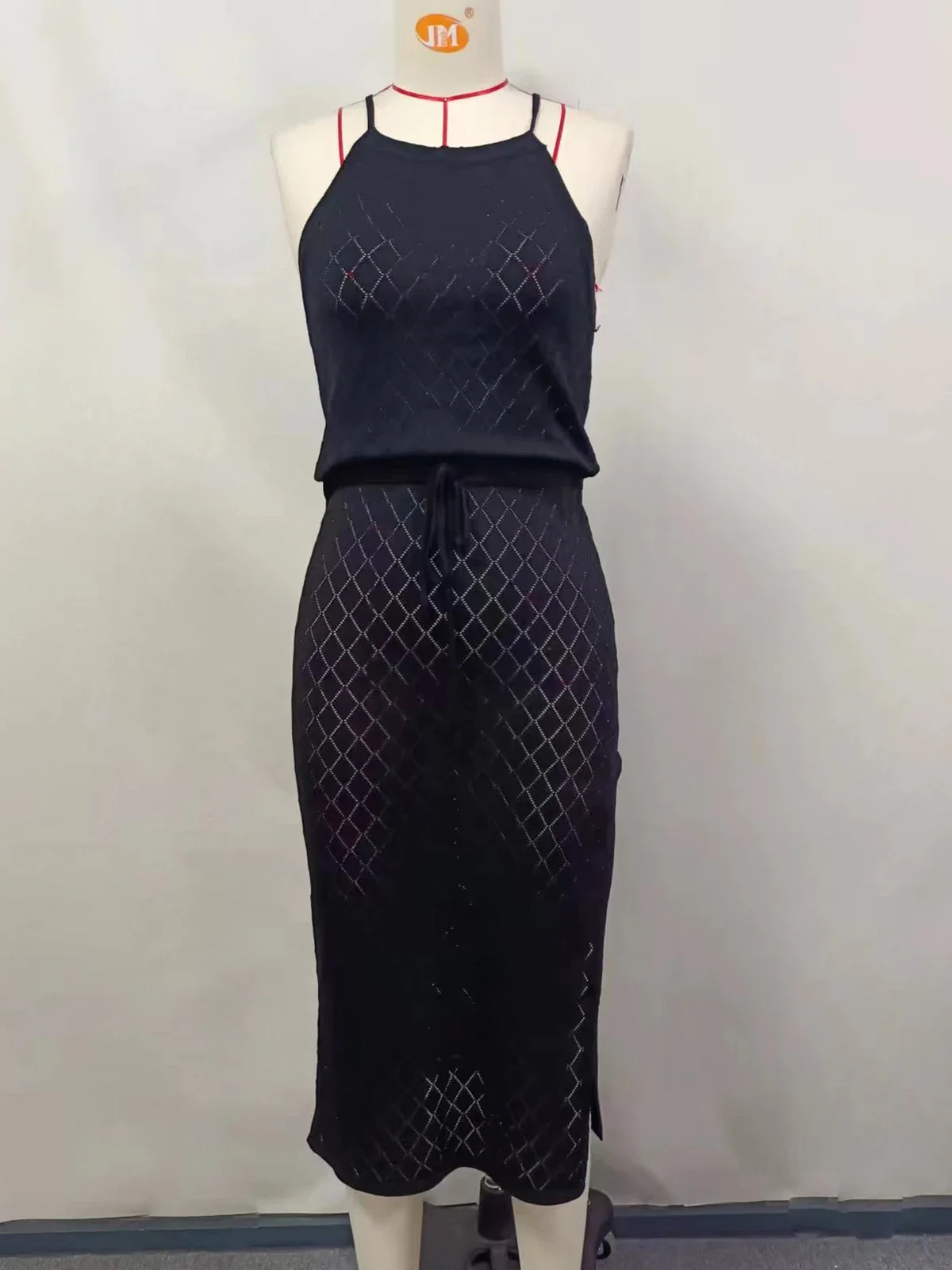 الرسن عارية الذراعين عالية الساق قطع الكروشيه محبوك تونك الشاطئ التستر التستر فستان الشاطئ ملابس الشاطئ الإناث النساء V5753