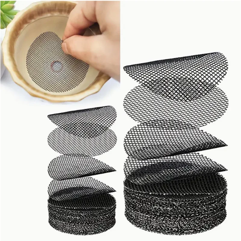 

50pcs Flower Pot Hole Mesh Pad Round Drainage Hole Screens for Prevent Soil Loss Anti Plant Drainage Screens Pad Garden Supplies