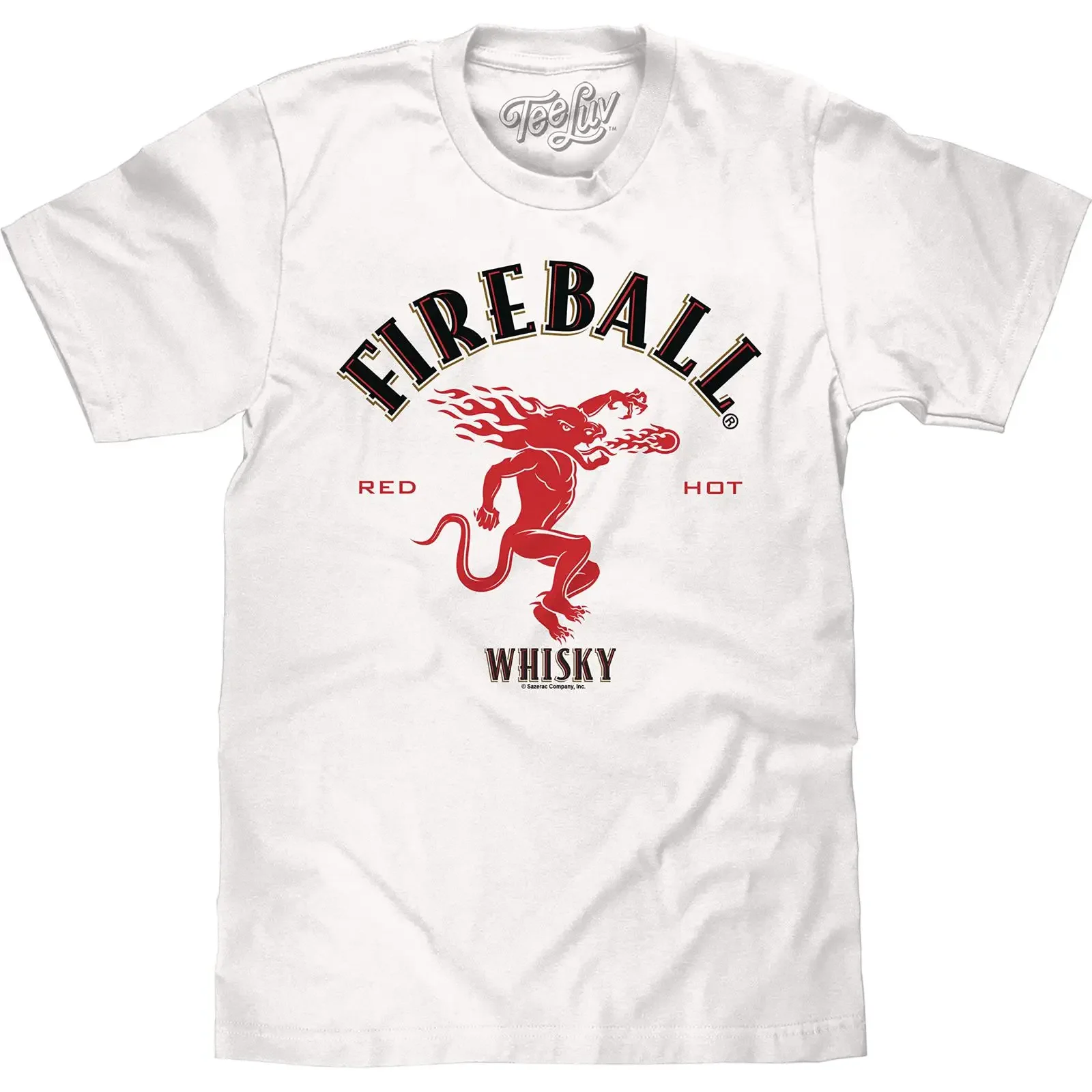 T Shirt Luv Men's Fireball Whisky Dragon Logo vintage Washed Comfortable Top For Everyday Wear Versatile Stretched Unisex