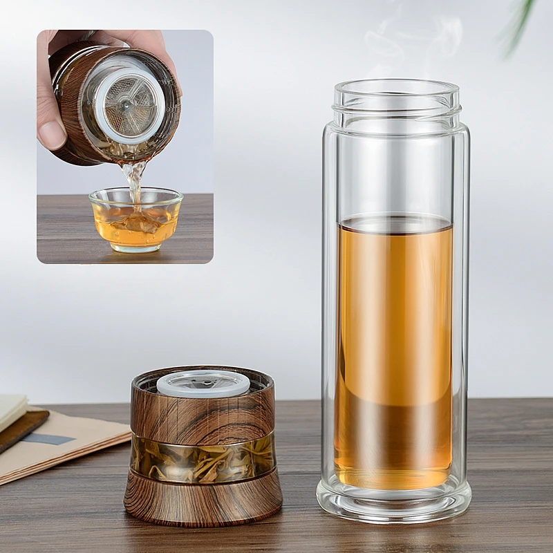 Tea Water Separation Tea Cup Creative Filtering Large Capacity Portable Household Water Cup Double-layer Glass Cup