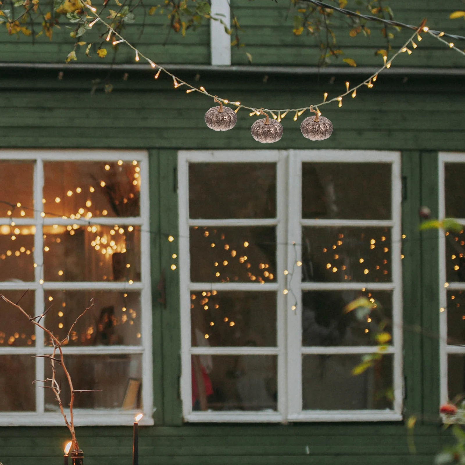 

6Pcs Simulated Foam Halloween Pumpkin Hanging Decorations Sequined Artificial Pendants Party Supplies Pumpkins Pendants