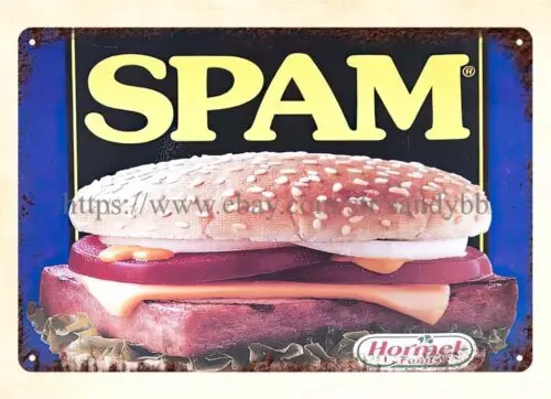 Spam sandwich food metal tin sign garage poster decor