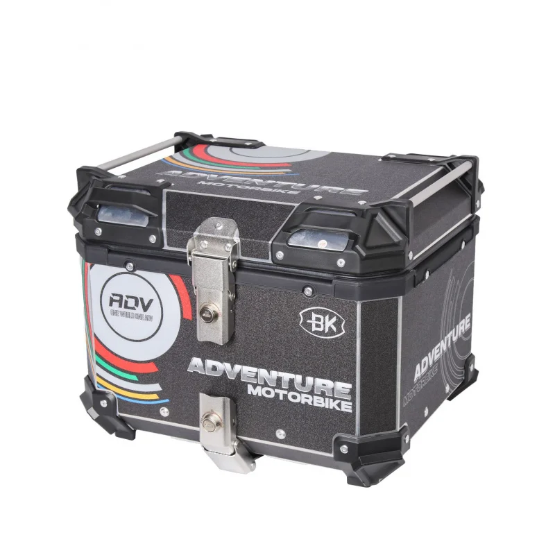 

ApplicableADVRound Black Decal Aluminum Alloy Tail Box Large Capacity Motorcycle Tail Box Scooter Electric Vehicle Trunk