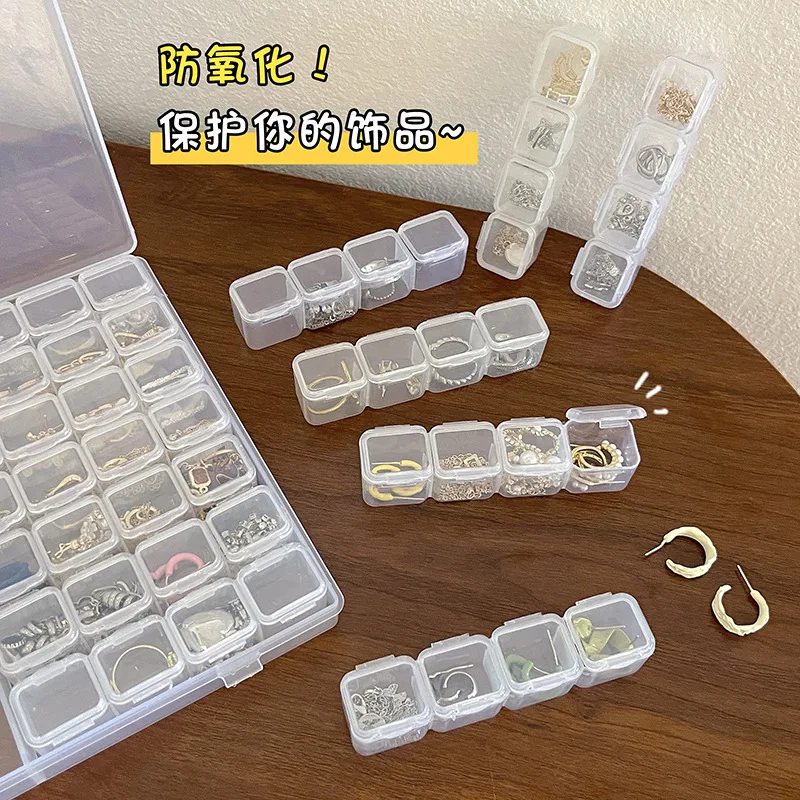 Durchsichtige Reise-Schmuck-Organizer-Box mit anlaufgeschütztem Design | Verstellbare Fächer für Halskette, Ohrringe, Ringe | Tragbares T – Detail 3