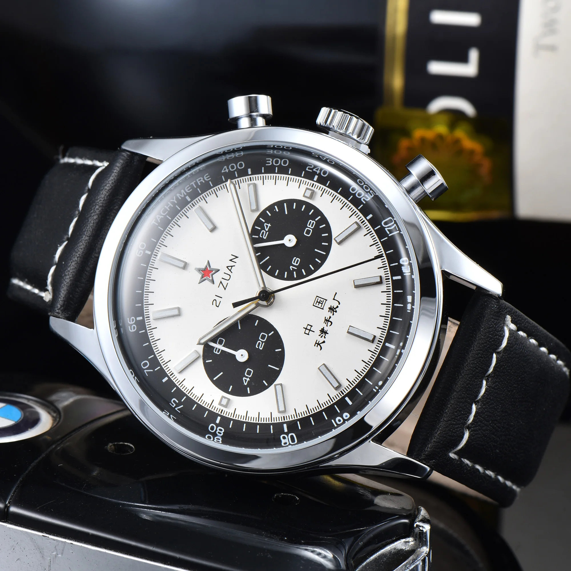 1963 Pilot Quartz Watch New Fashion Casual Men's Luxury Business Chronograph Stainless Steel Date Display Sports Watch