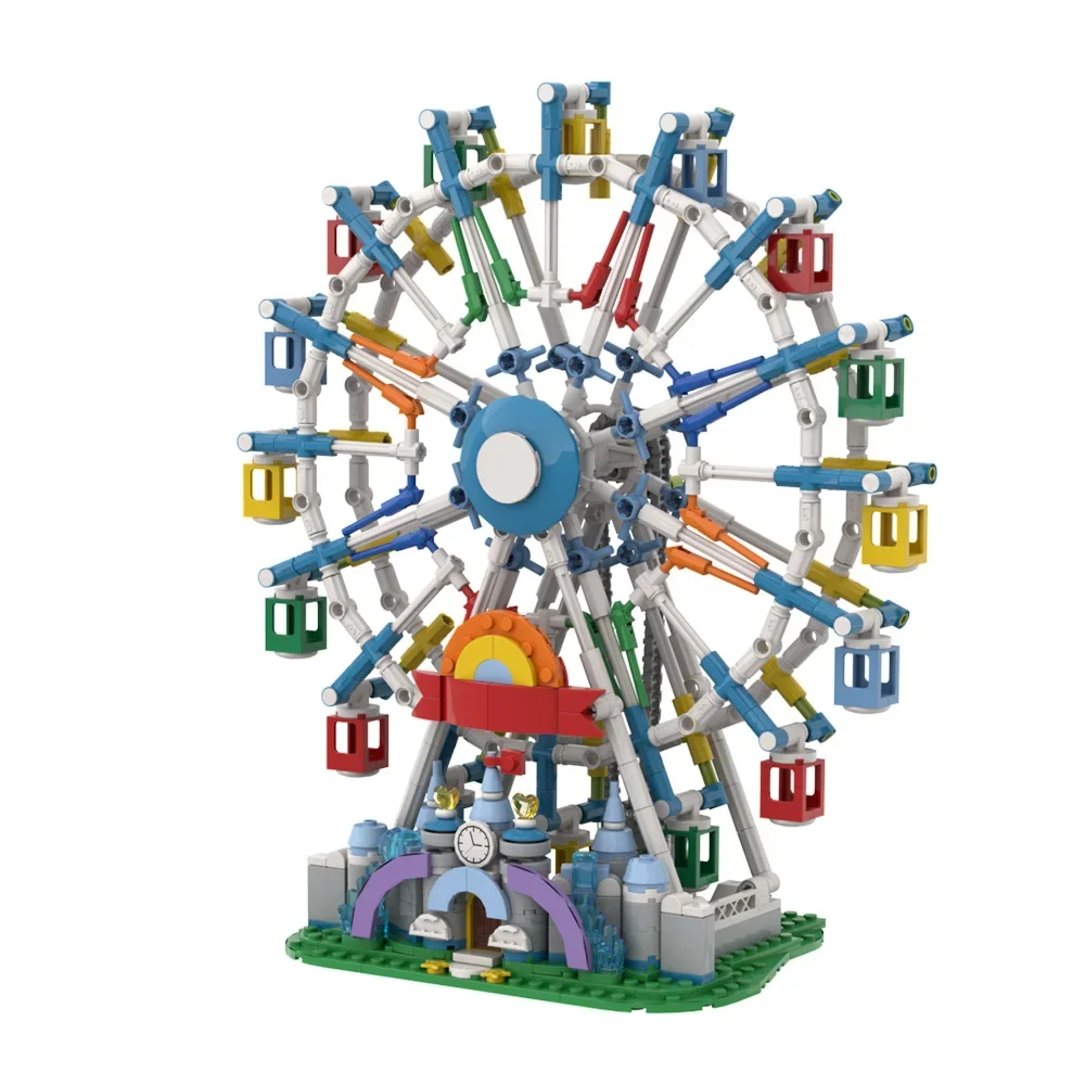 MOC Childrens Ferris wheel Building Blocks Model Amusement Park Spinning Ferris wheel Bricks DIY Assembled Toy for Kids Gift