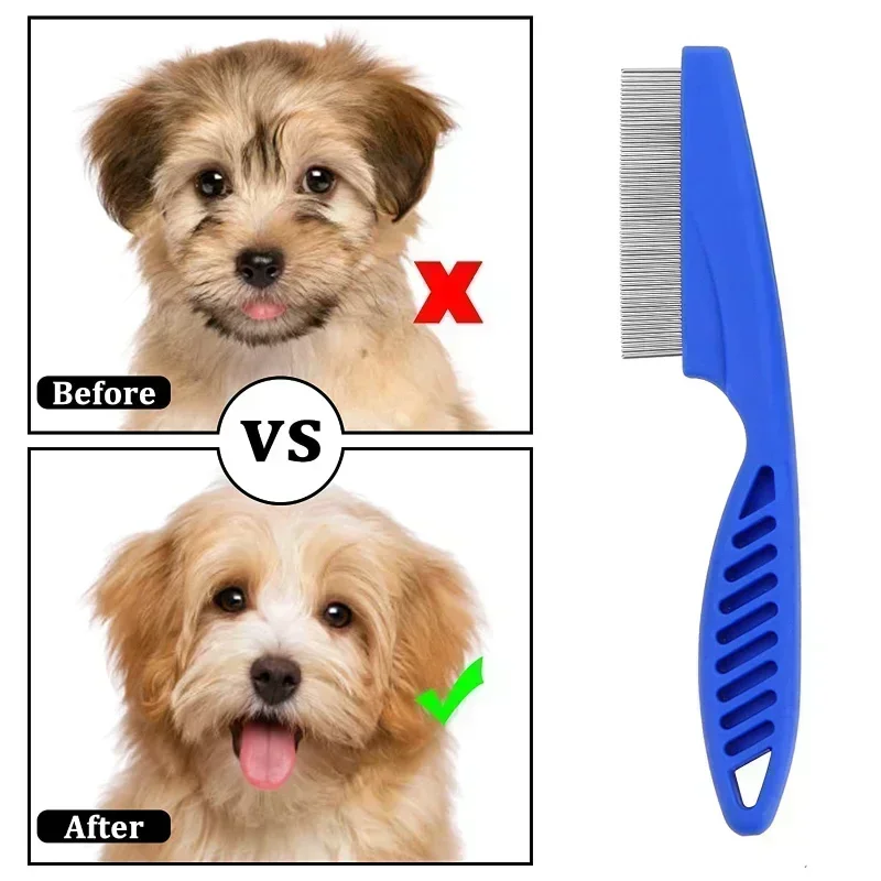 Pet Comb Pet Tear Stain Removal Dog Comb Gently Removes Slime and Shell Small Lice Flea Comb for Dog Cat Supplies Cat Brush