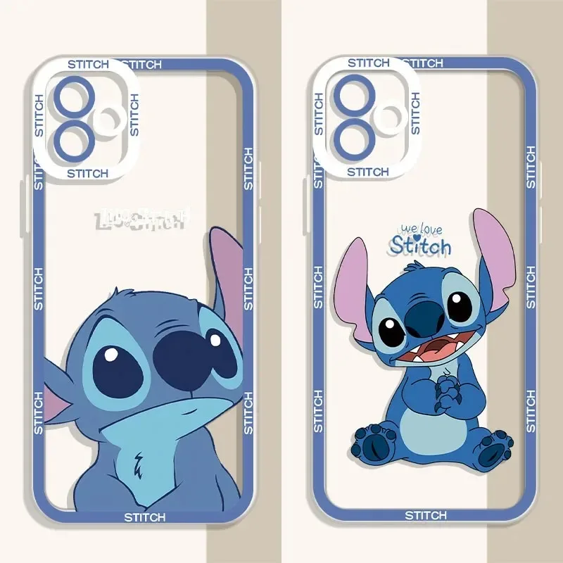 Disney Cartoon Stitch Case For Samsung Galaxy S24 S23 S22 Ultra S21 S20 FE Note 20 10 Plus A15 A25 A35 A55 Soft Silicone Funda