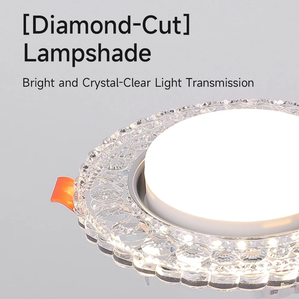 Modern Led Crystal Spotlight Replaceble GX53 Bulb Recessed Downlights For Kitchen Corridor Balcony Ceiling Lamp 110V 220V