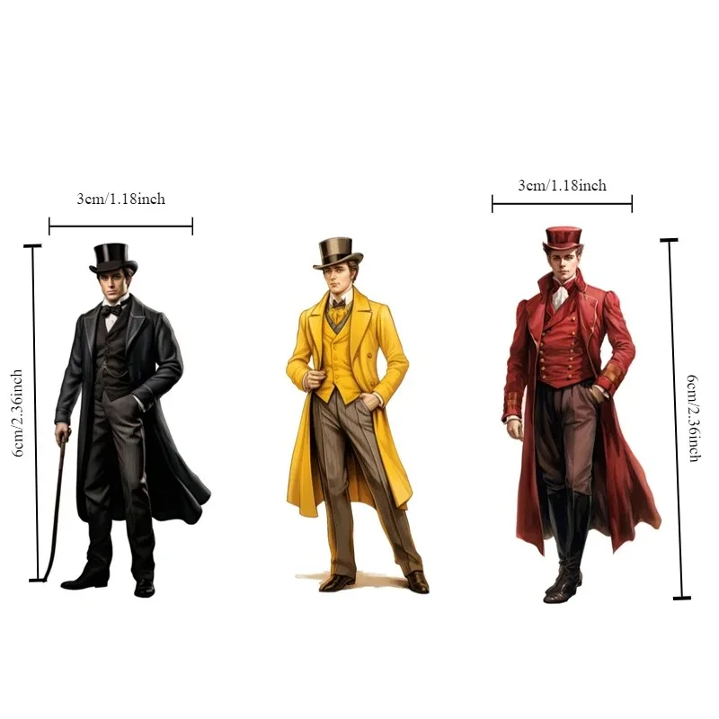 Cute Victorian Era Attire Gentlemen Stickers Self-made Fashion Girl Scrapbooking /Decorative /DIY Craft Photo Album Journal