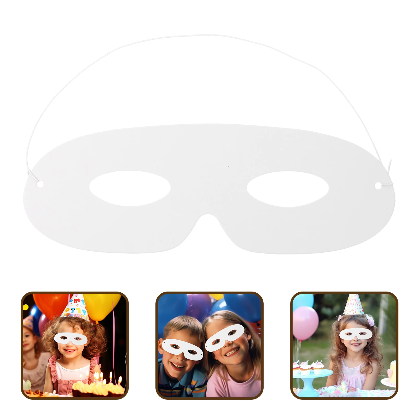 

40 Pcs Mask Teaching Aids Craft Eye Facial Masks Diy Paper Masquerade to Decorate Unpainted Blank White Plain Paintable