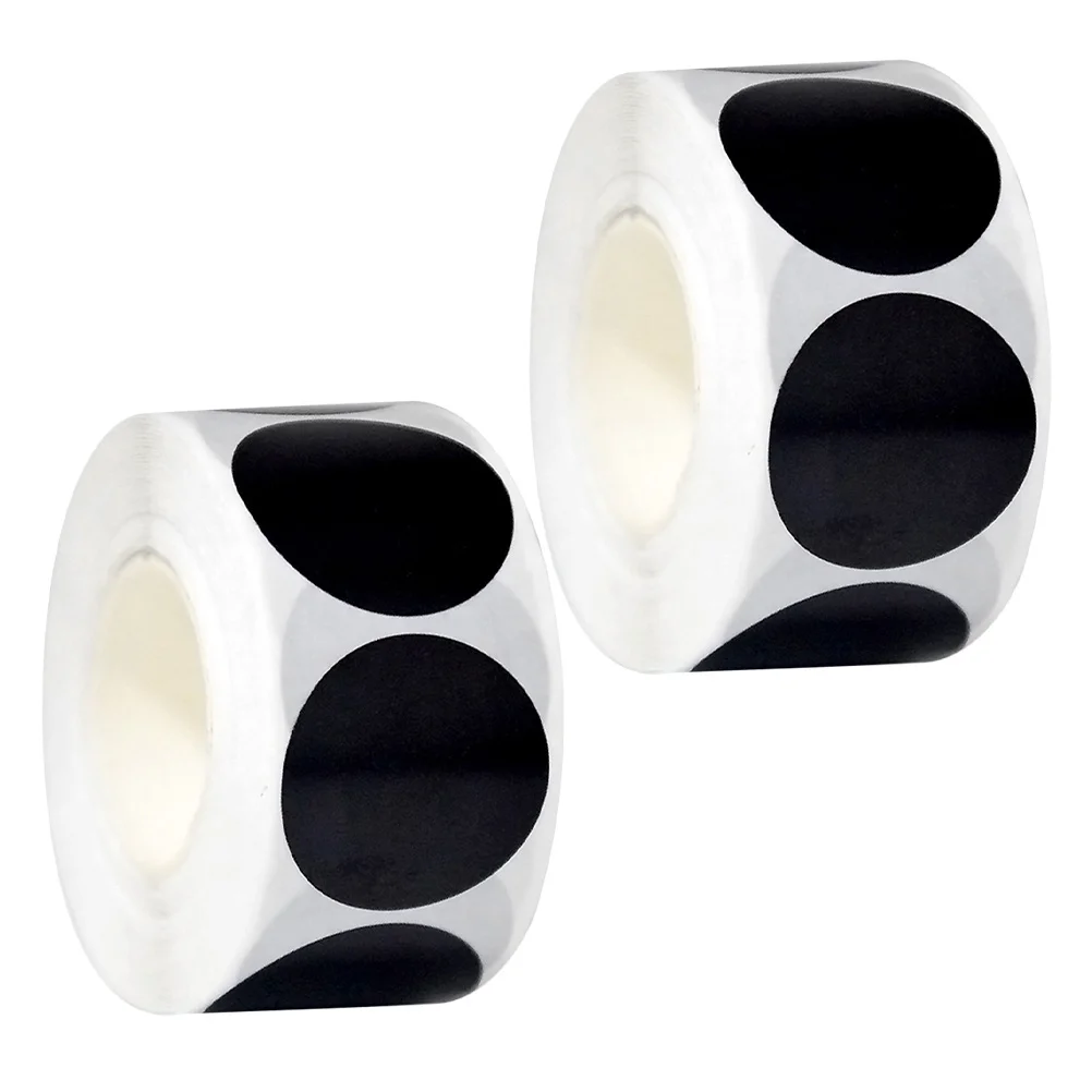 

2Pcs Black Circle Stickers 25Mm Round Dot Labels Permanent Adhesive Waterproof for Office Classroom Kitchen Pantry Spice Jars