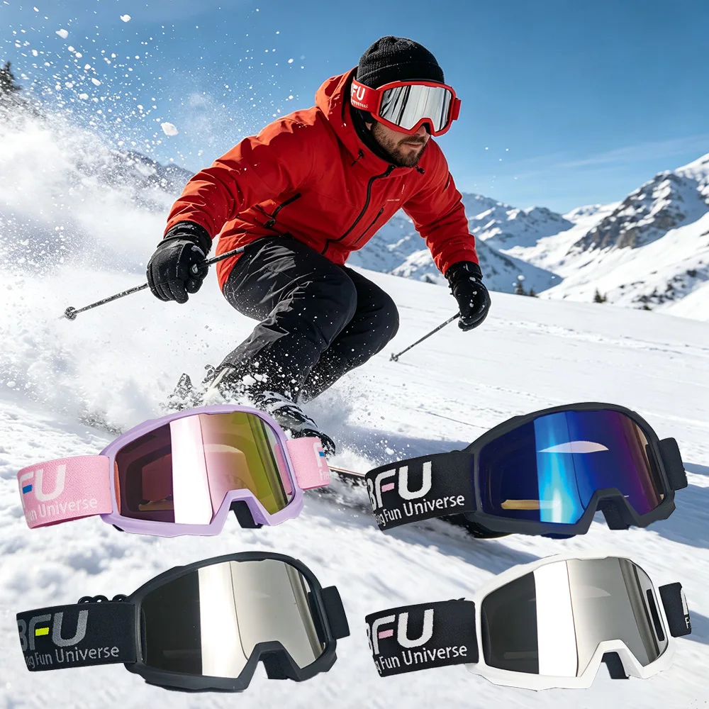 Sports Protective Goggles with Clear HD Lens, Wear Over Myopia Glasses for Snow Bike Motorbike Jungle Activities