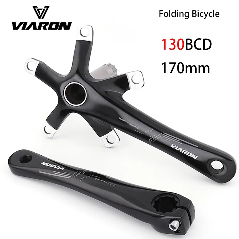 

VIARON Folding Bicycle Crank Aluminum Alloy 170mm Hollow Integrally MTB Mountain Bike BCD 130 Crankset Tooth Plate Parts