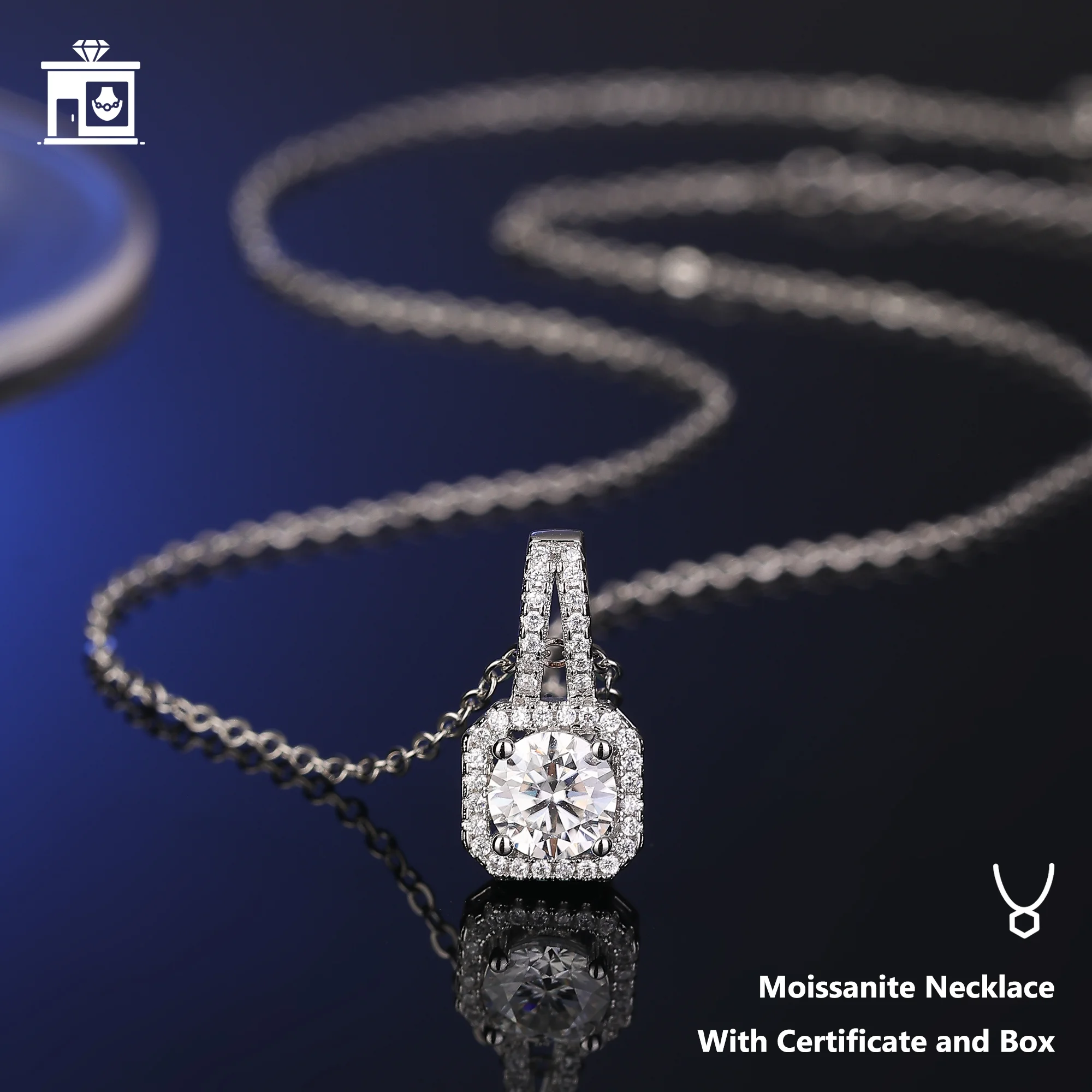 S925 Silberkette mit GRA-Zertifikat Moissanit für Damen und Herren als Geschenk für Jahrestag, Hochzeit, Verlobung – Detail 17