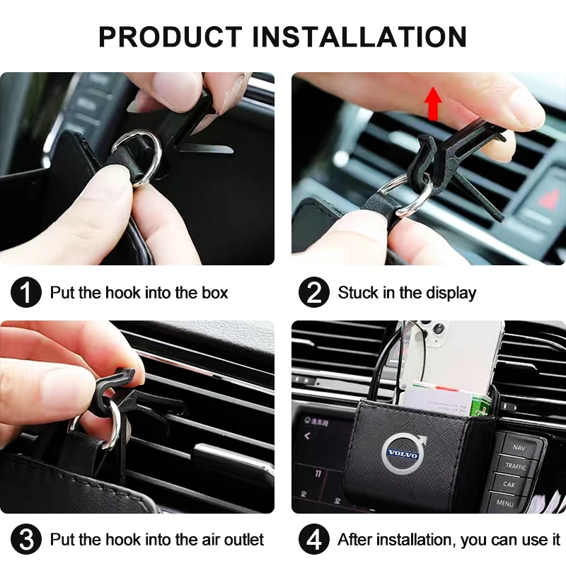 Fashion Car Air Outlet Storage Box Phone Glasses Organizer Car Accessories For Volvo Xc90 S60 S80 Xc60 Xc70 Xc90 Fh V50 S40 C30