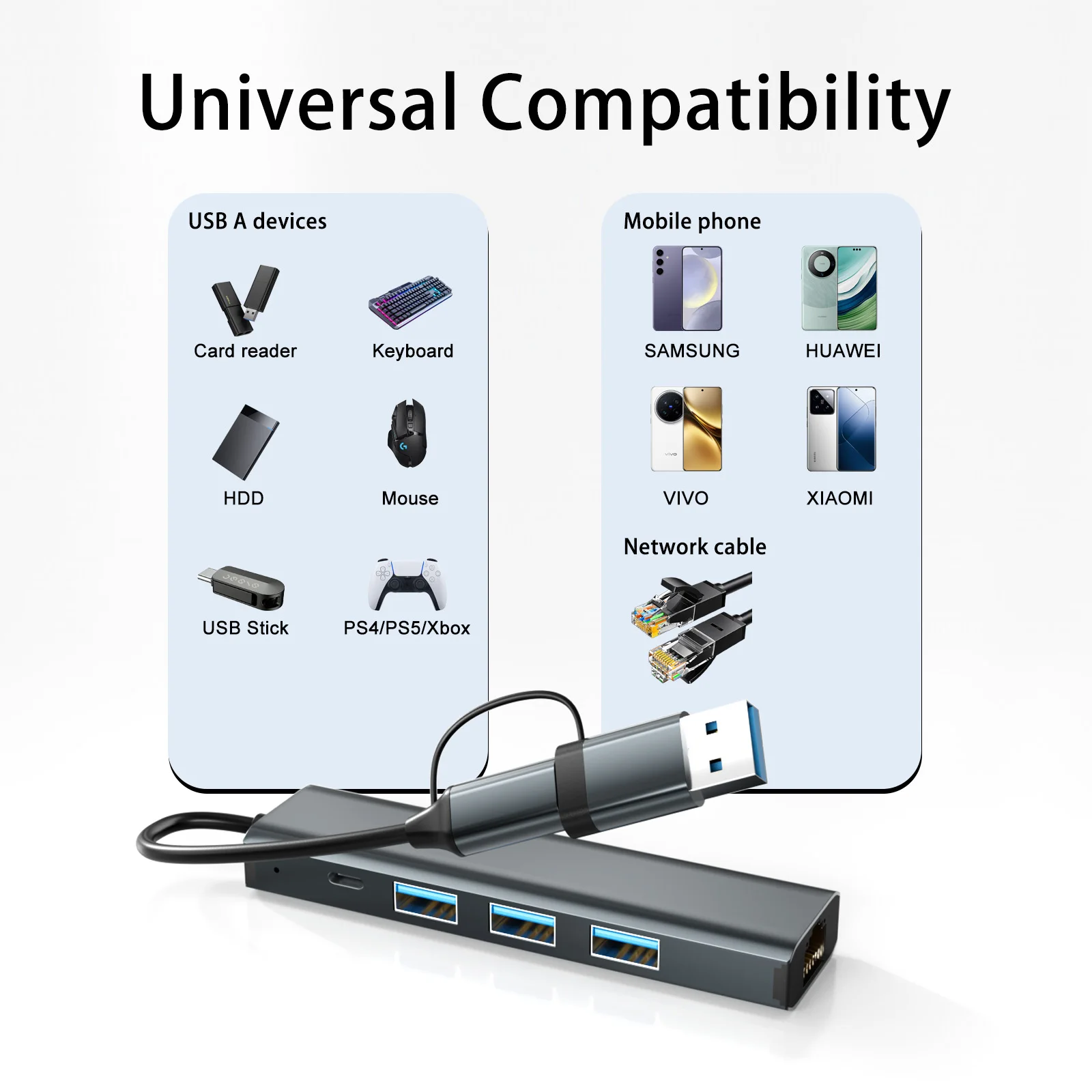 1000Mbps Ethernet Adapter USB 3.0 Type C to RJ45 Network Card for Nintendo Switch PC Laptop TV Box Internet USB Lan
