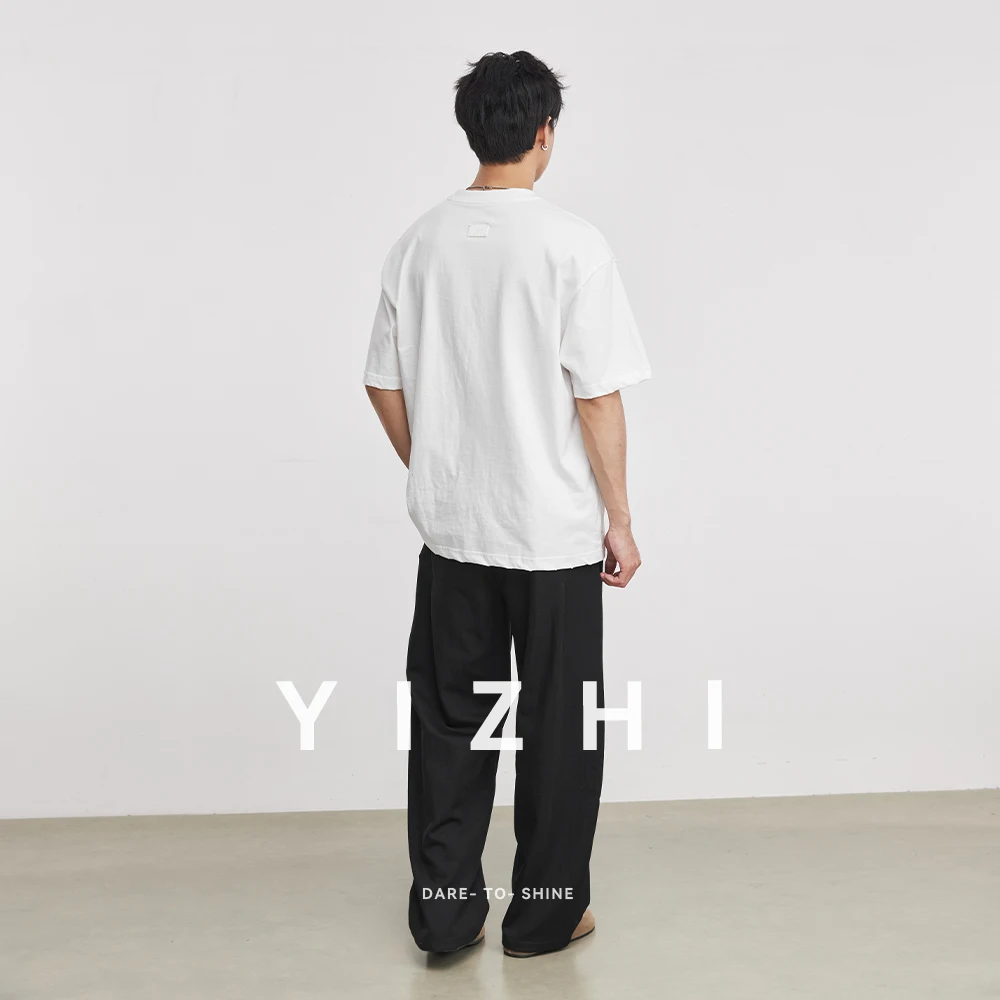 Men's Cotton Heavyweight Love Heart Print Short Sleeve T-Shirt 2026 Summer New Design Sense Half Sleeve Top