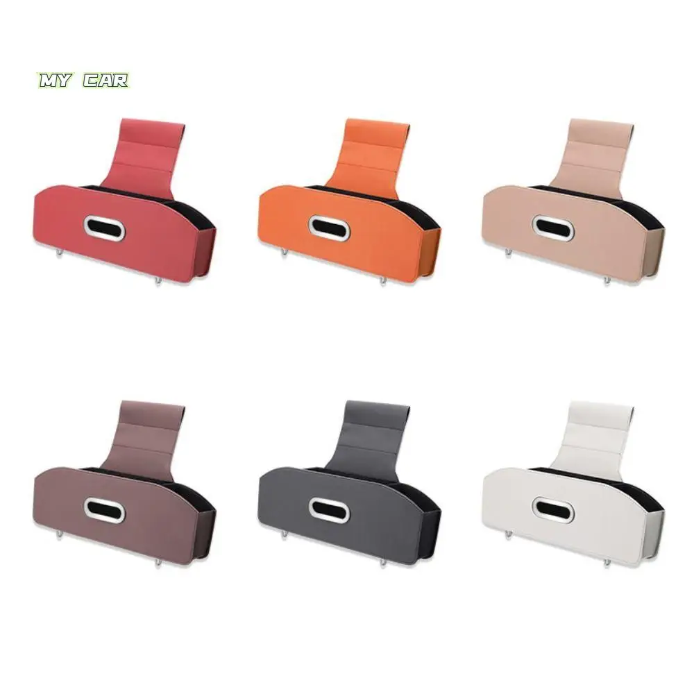

Partition Design Car Headrest Backseat Organizer Non-slip Universal Car Drink Cup Holder Leather Space Saving Vehicle Tissue Box