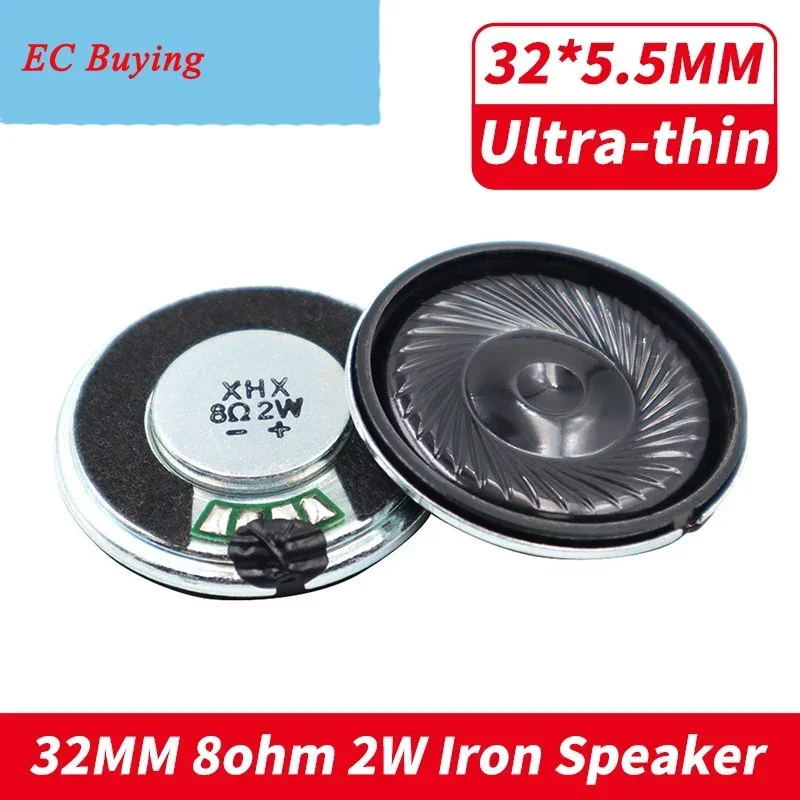 2Pcs/Lot 32MM 8Ohm 2W Iron Case Internal Magnet Speaker Ultra-thin 32*5.5MM Diameter 32 MM 8 Ohm 2 Watt Loud Speaker Loudspeaker