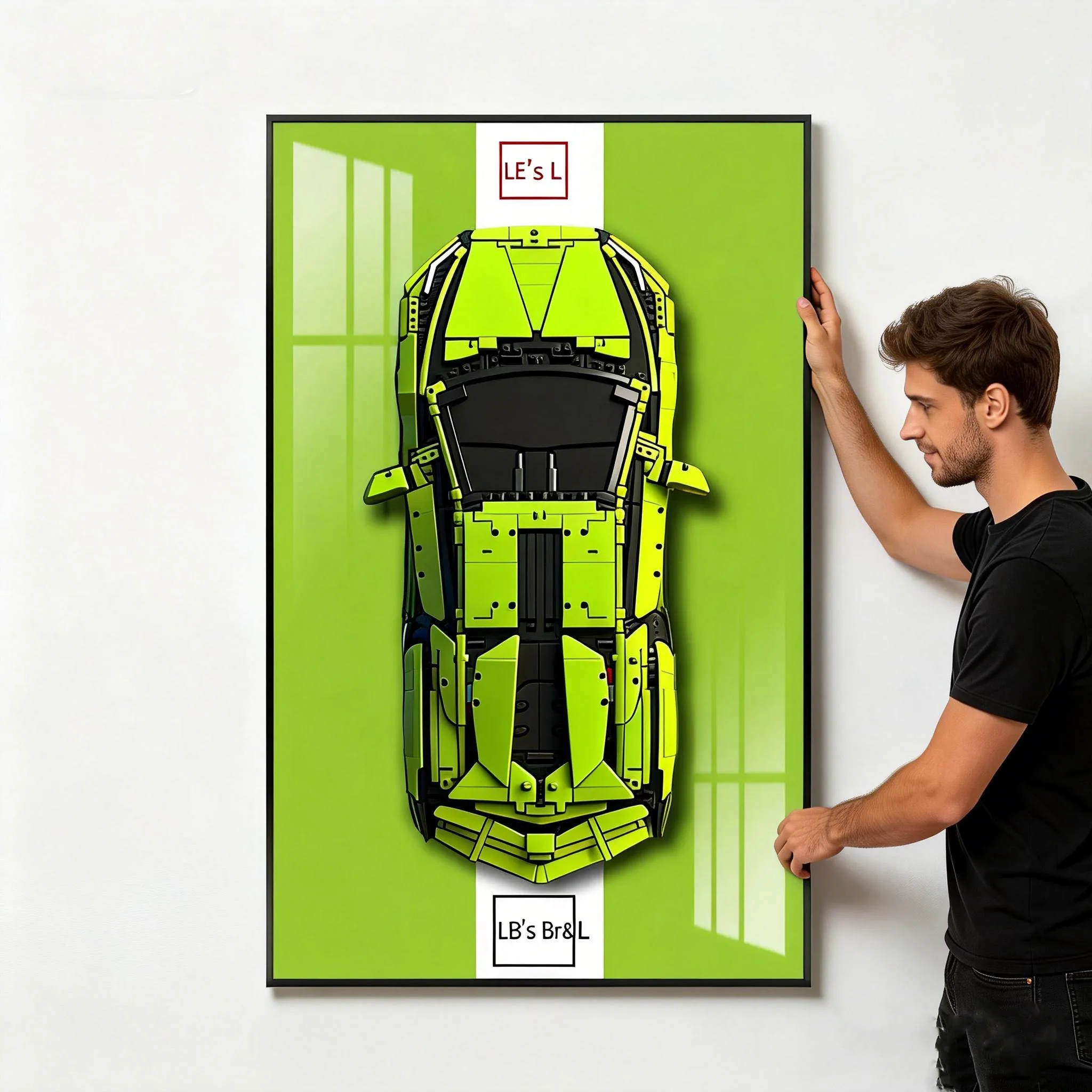 Display Wall Mount for LEGO 42115 Model, Wall Mount Display for Lamborghini Sián FKP 37 Car Building Blocks Display Wall only
