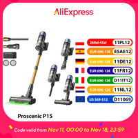 Proscenic P15 Cordless Stick Vacuum Cleaner, 50kPa 580W Powerful Suction, 70min Runtime, Anti-Tangle Brush, 6 Layers Filter
