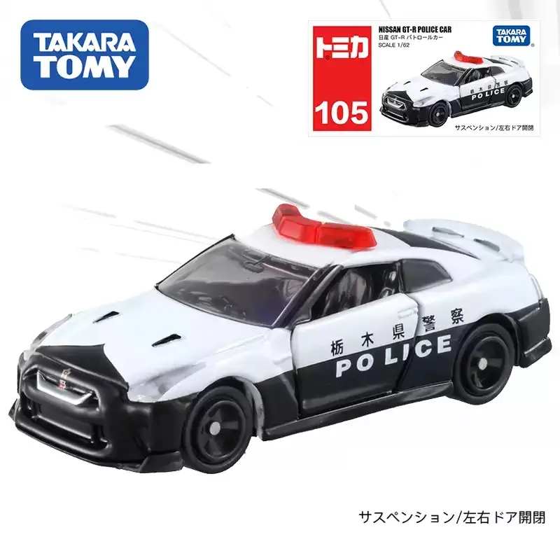 

TAKARA TOMY 1/62 Alloy Car Model Red - White Box No.105 GTR Police Car Toy for Boys Collectible for Car Model Enthusiasts