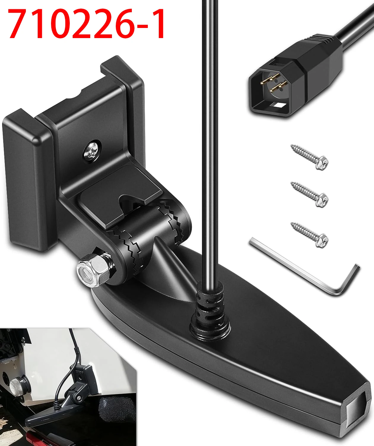 TM XNT-9-DI-T Transom Temperature Transducer for Humminbird Helix with Dual Beam Sonar and Down Imaging 710226-1 – 200/455 kHz,