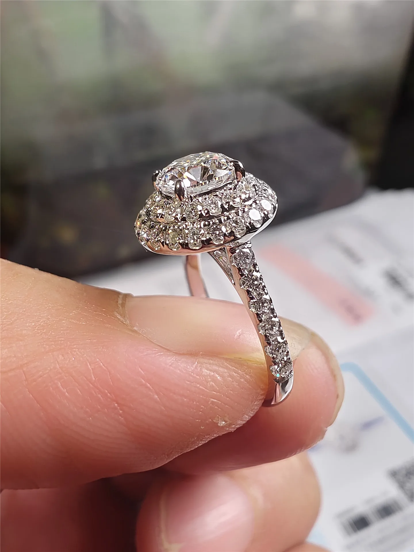

18K Solid Gold Lab-Grown Diamond "THE ONE" Double-Band IGI 1 Carat Engagement Ring Custom Jewelry
