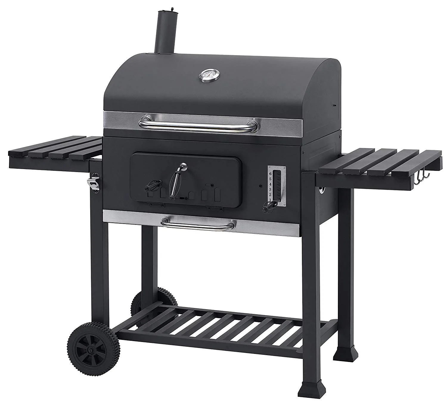

SEJR Charcoal BBQ Grill Trolley Smoker Barbecue Grill With Side Table S/M/XL