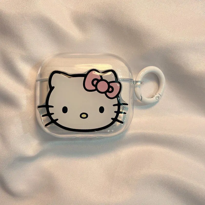 Funda de Hello Kitty para Airpods Pro 2 2022, cubierta transparente para auriculares, funda para Airpods 3, funda para Airpods 1/2 para niñas