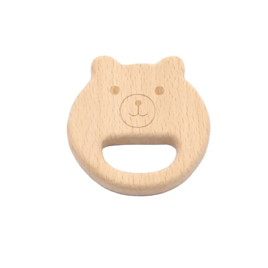 

10pcs Baby Wooden Teether Beech Wood Cartoon Teething Toys Montessori Inspired Nursing Pendant Baby Teether