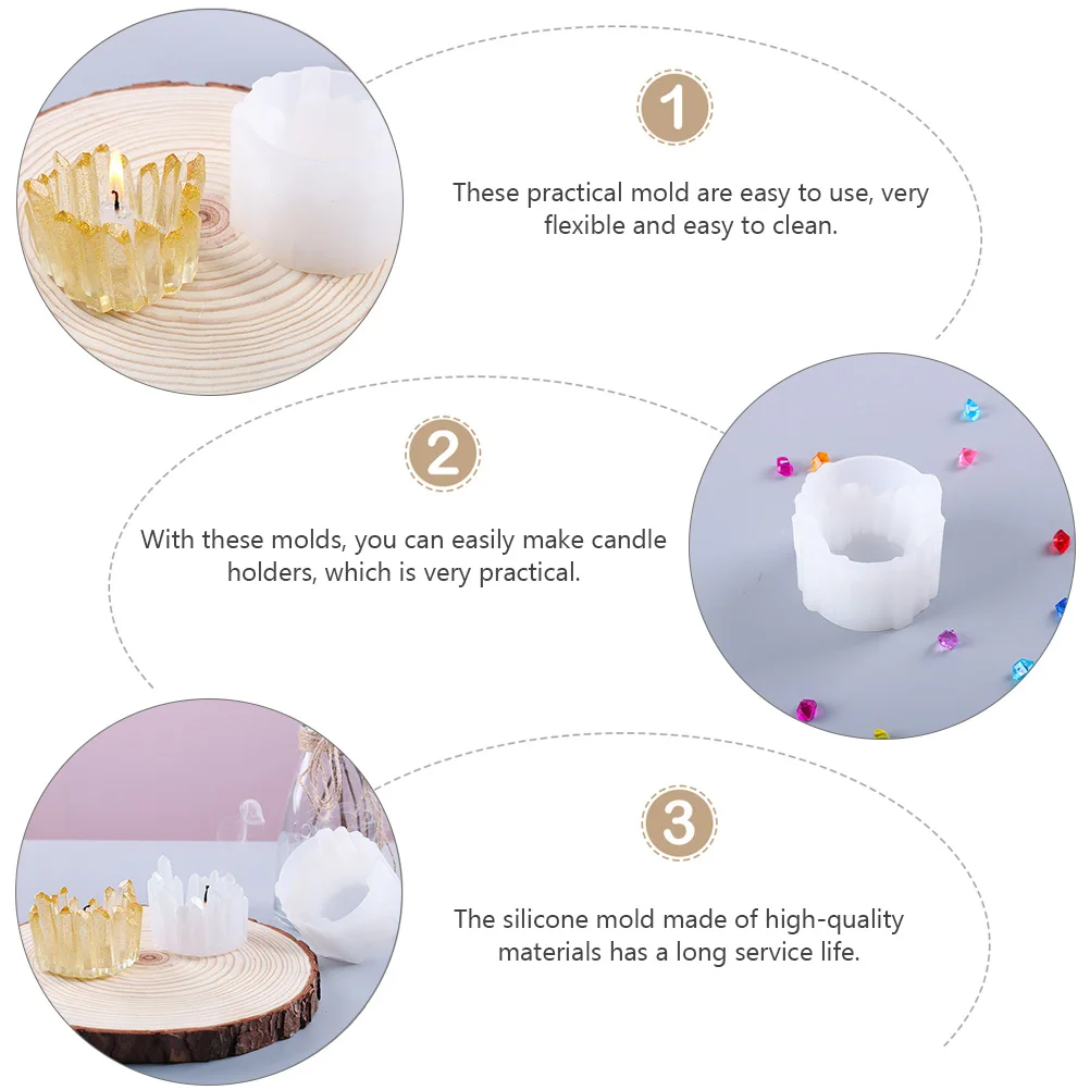 

3 Pcs Holder Epoxy Mold Soap Resin Jewelry Silicone for DIY Arts & Crafts Supplies