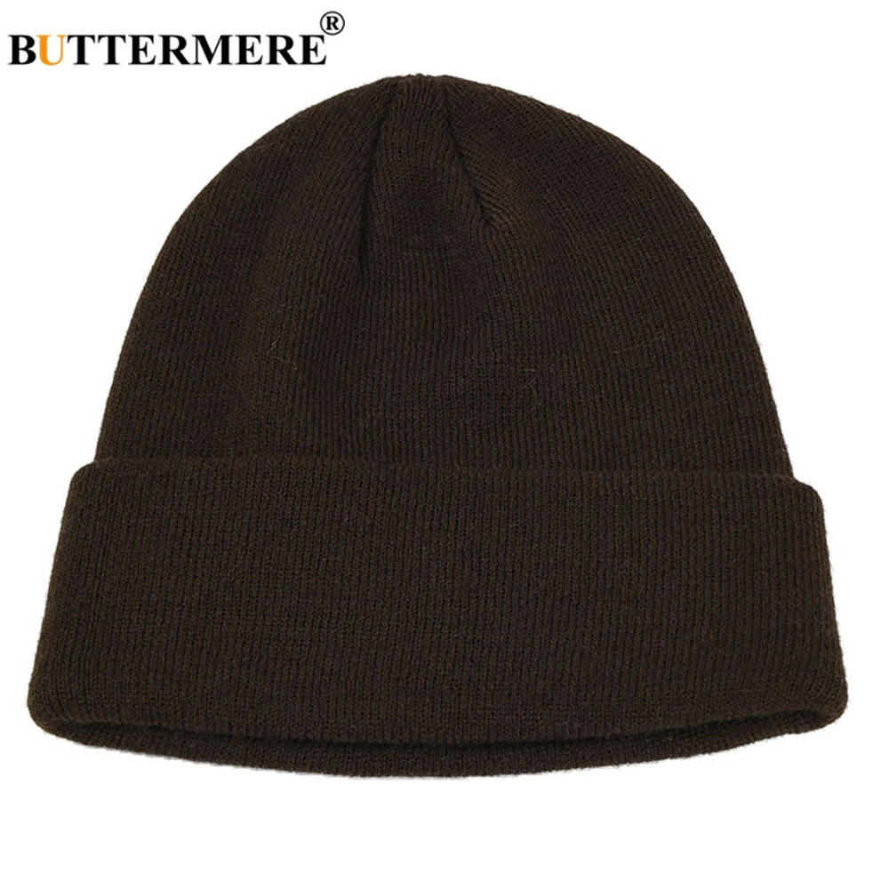 BUTTERMERE Skullies Beanies Winter Cap Men Women Korean Fashion Warm Solid Orange Yellow Red Blue Black Casual Knitted Hat