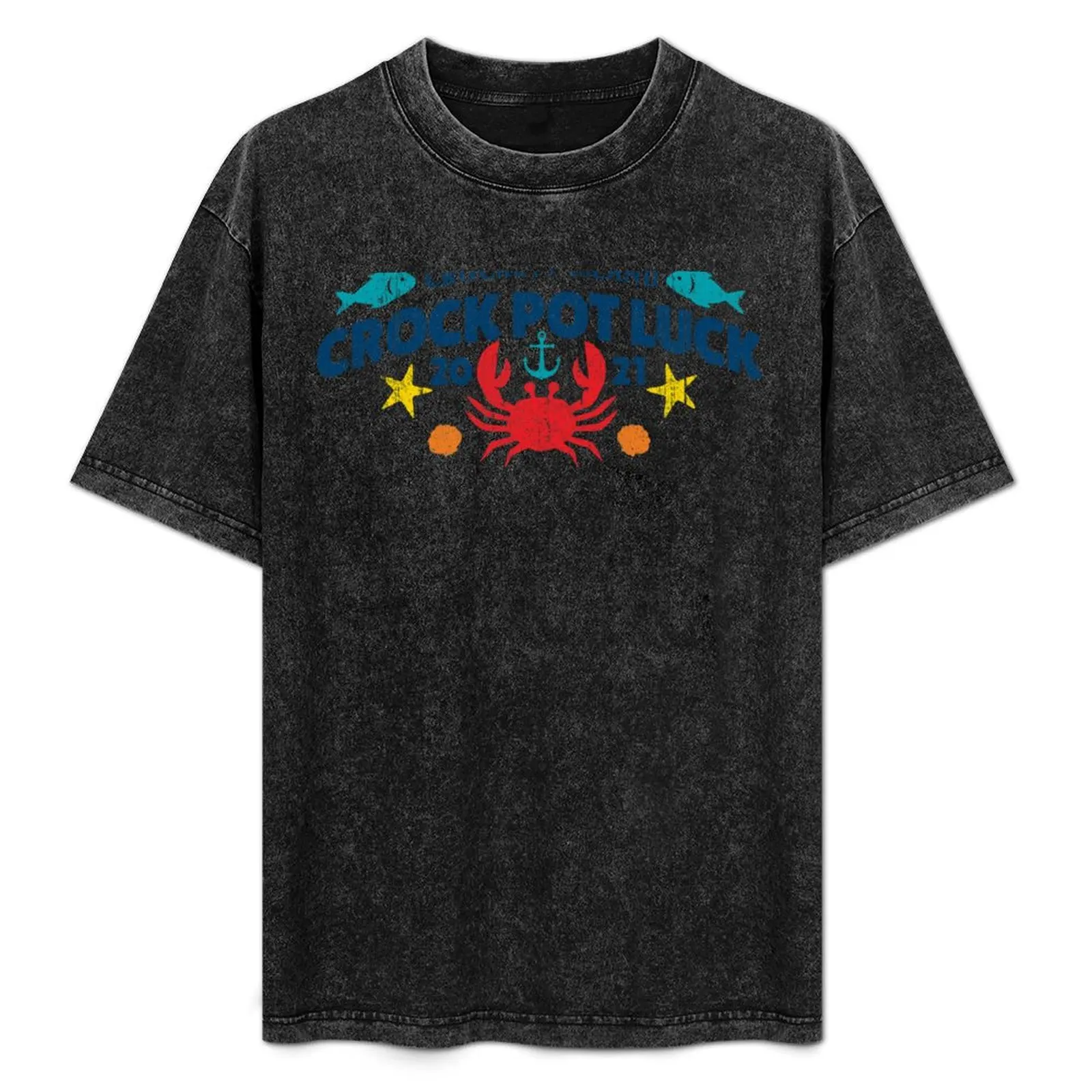 Crockett Island Crock Pot Luck (Variant) T-Shirt Modern Style Print T-Shirt