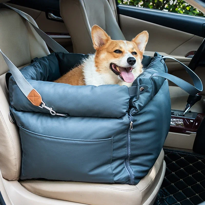 

Luxury Faux Leather Dog Beds with Safety Buckles Customizable OEM Pet Booster Dog Car Seat for Cats & Dogs Custom LOGO